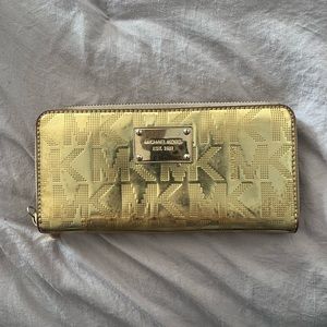 Gold metallic Michael Kors wallet